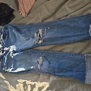 Flying monkey distressed straight jeans